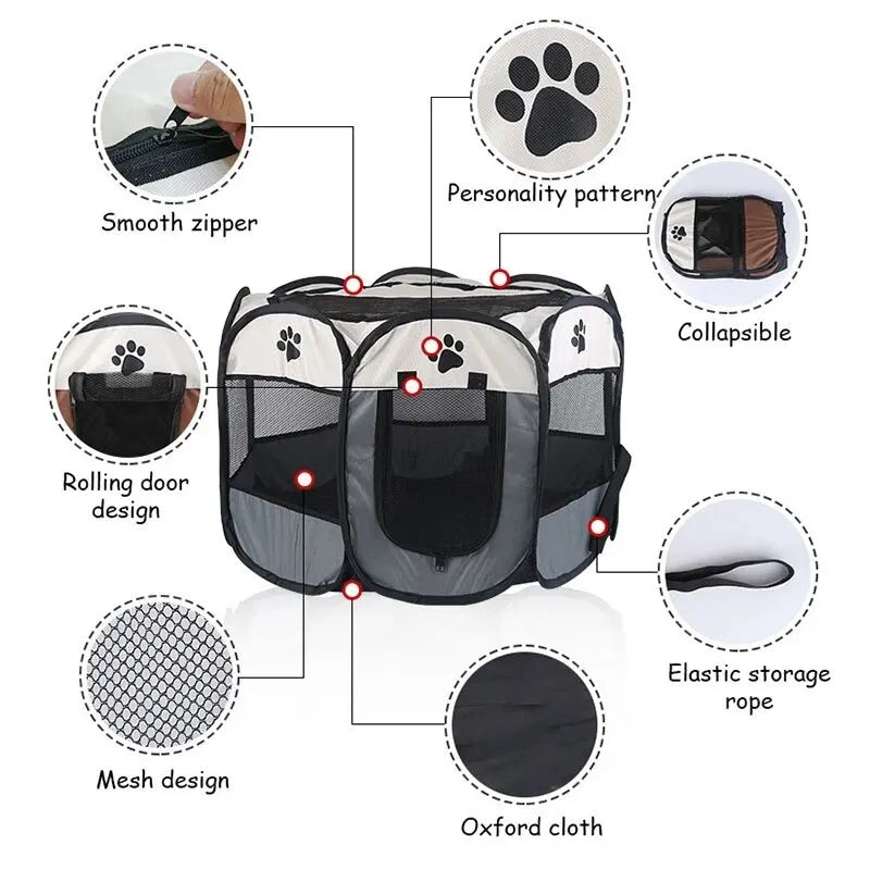Portable Octagonal Pet Tent Kennel – Ultimate Outdoor Shelter for Dogs & Cats