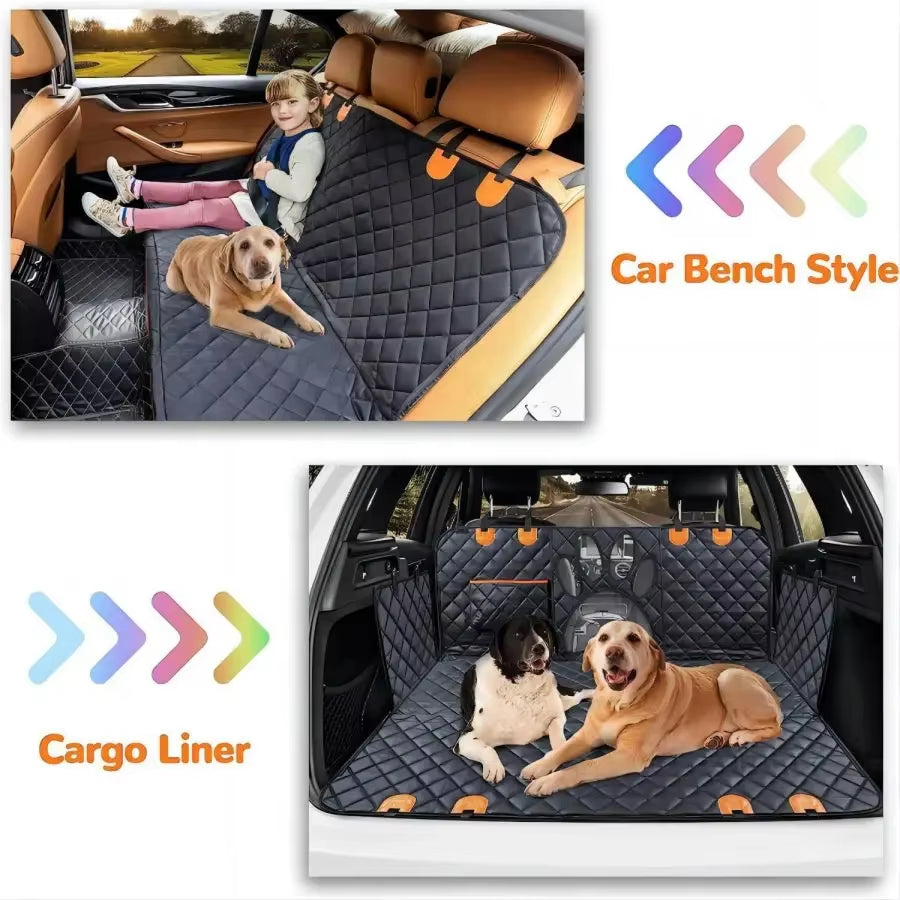 Waterproof Dog Car Seat Cover – Hammock-Style Back Seat Protector with Mesh Window & Side Zippers 🚗🐶