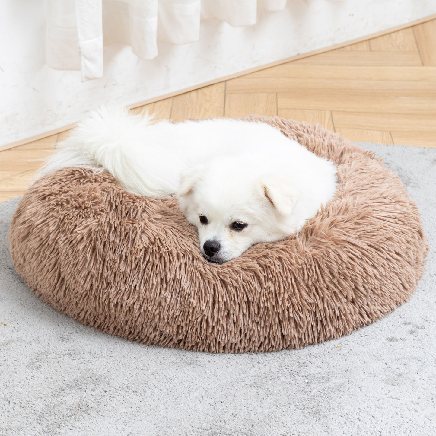 🐾 Luxury Plush Donut Dog Bed – Ultra-Soft, Calming Pet Cushion for Dogs & Cats