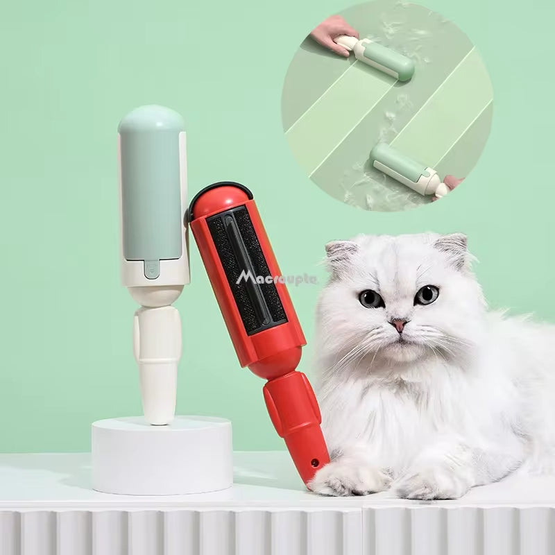Electrostatic Pet Grooming Brush with Self-Cleaning Lint Roller – The Ultimate Solution for Pet Hair Removal! 🐾