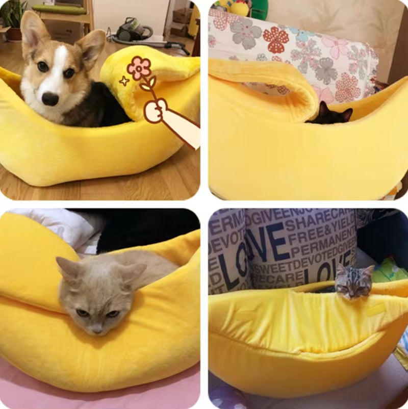 Cozy Banana-Shaped Cat Bed & Kennel – The Perfect Snuggle Spot for Your Pet! 🍌🐾