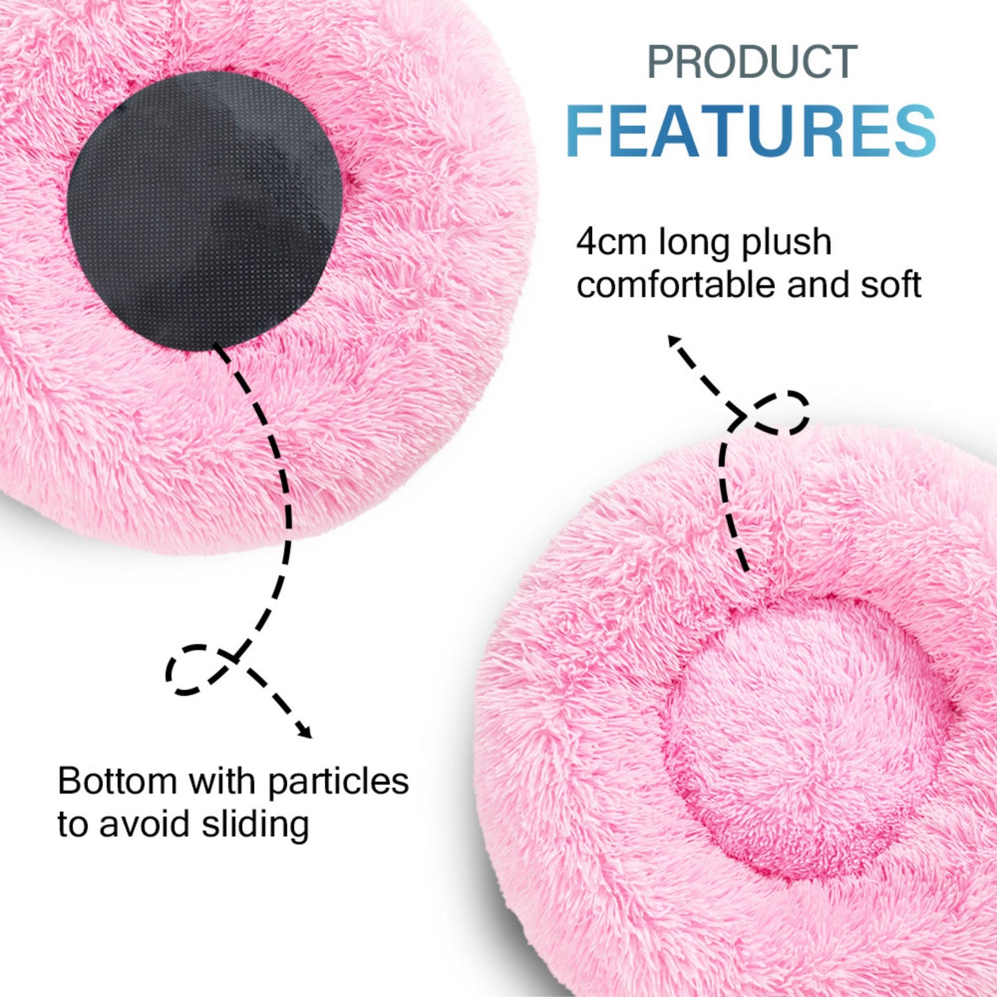 🐾 Luxury Plush Donut Dog Bed – Ultra-Soft, Calming Pet Cushion for Dogs & Cats