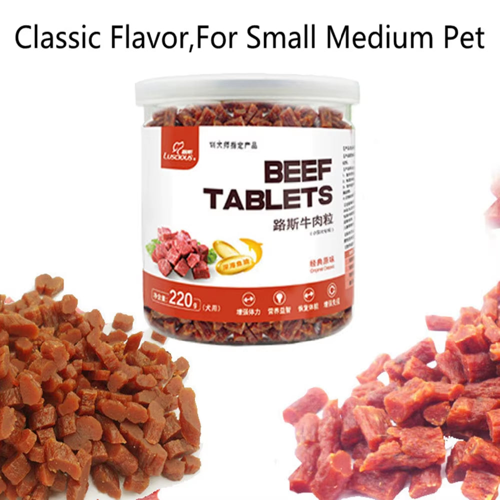 🐾 100% Natural Beef Granule Dog Treats – High-Protein Training & Chewing Snacks (220g)