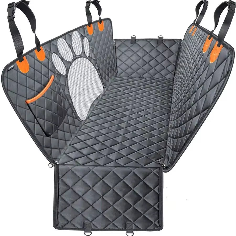 Waterproof Dog Car Seat Cover – Hammock-Style Back Seat Protector with Mesh Window & Side Zippers 🚗🐶