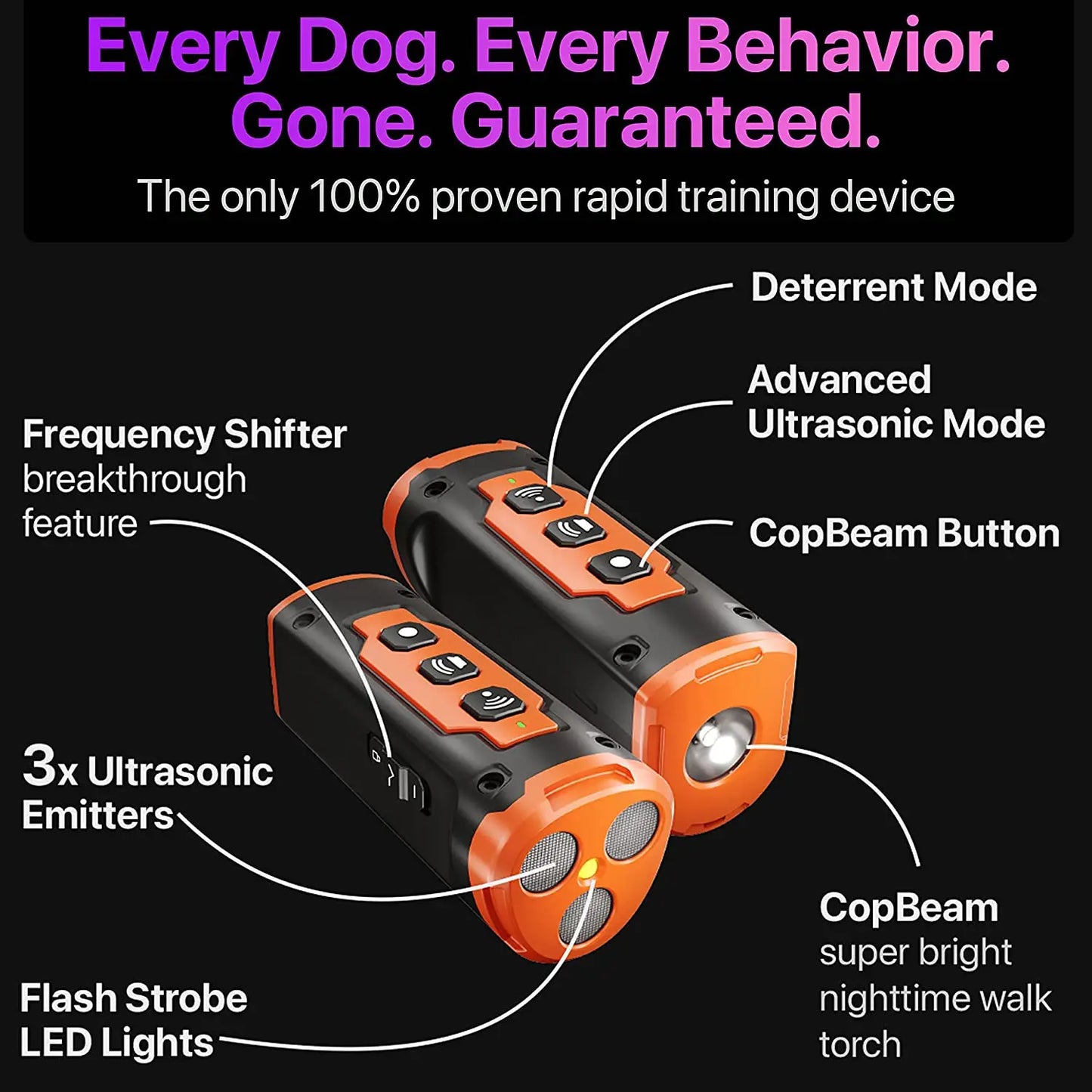 🐶 Rechargeable Ultrasonic Dog Training & Bark Control Device – Anti-Bark & Dog Repeller with LED Flashlight