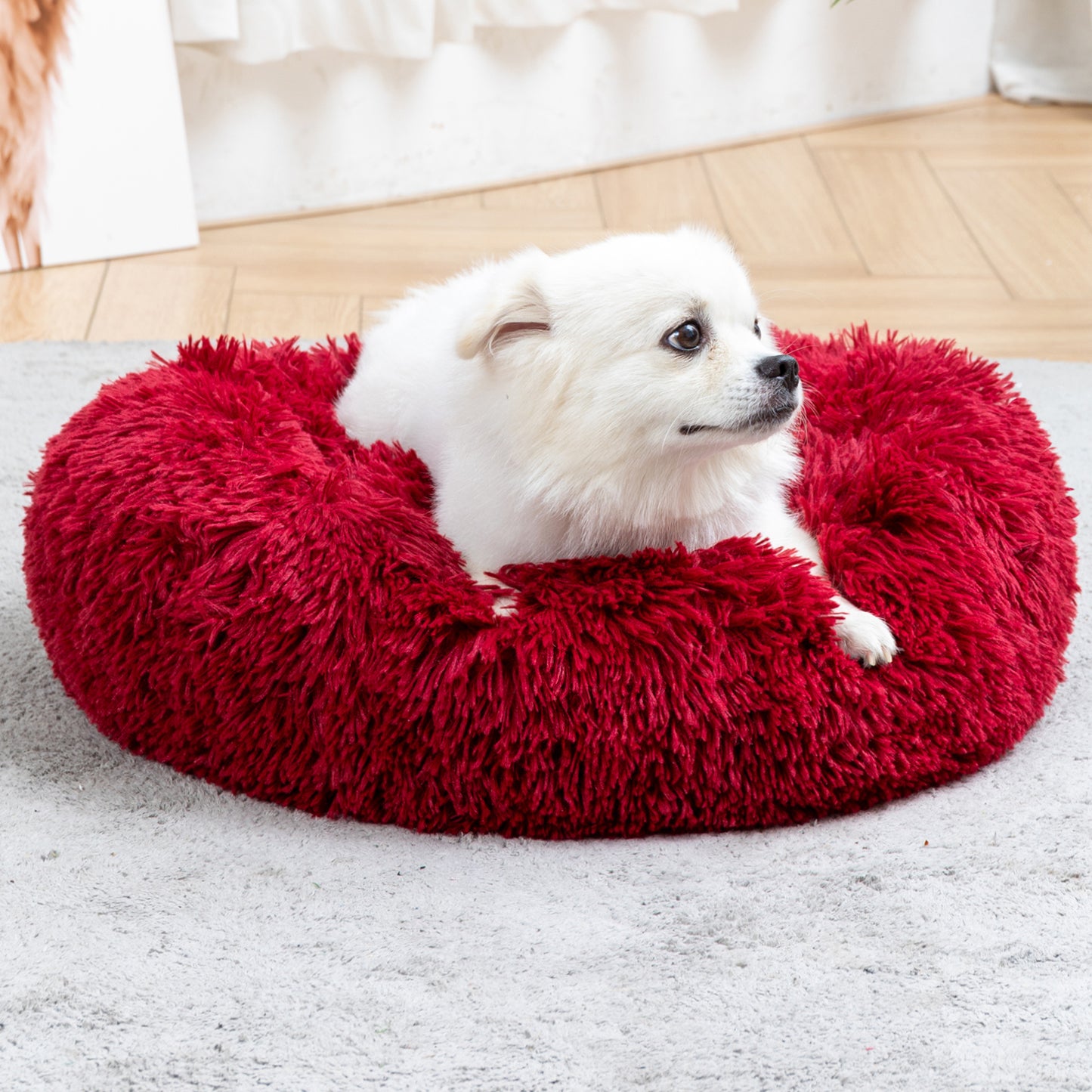 🐾 Luxury Plush Donut Dog Bed – Ultra-Soft, Calming Pet Cushion for Dogs & Cats