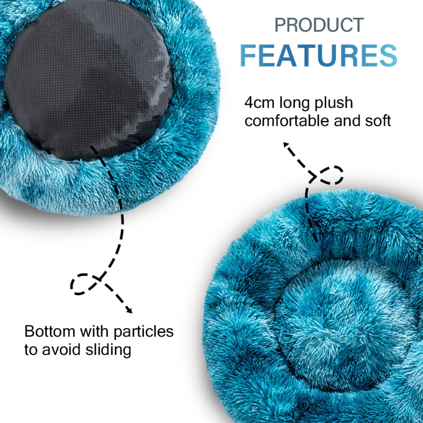 🐾 Luxury Plush Donut Dog Bed – Ultra-Soft, Calming Pet Cushion for Dogs & Cats
