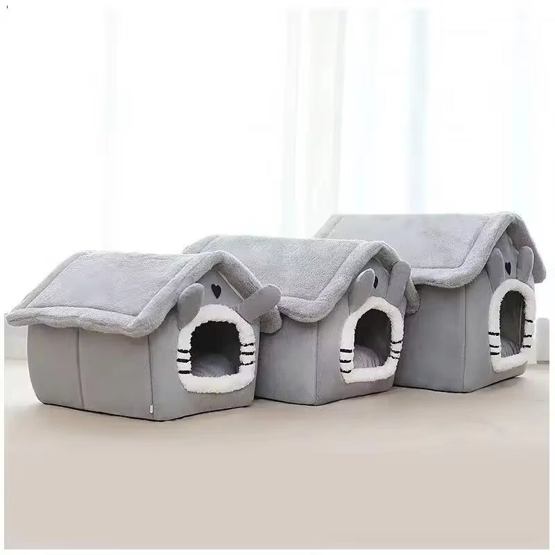 🐶 Indoor Warm Dog House – Soft Pet Bed Tent with Removable Cushion | Cozy Kennel for Small, Medium & Large Pets