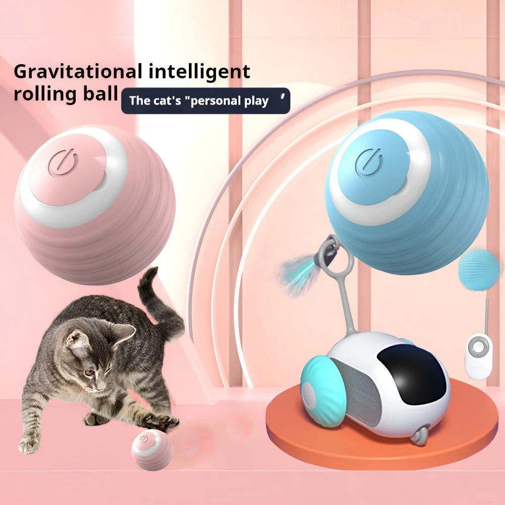 🐾 Smart Interactive Cat Ball – Automatic Rolling & Rechargeable Electronic Toy for Indoor Play