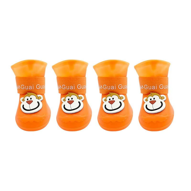 🐾 Cute Cartoon Rain Boots for Pets – Waterproof Paw Protection for Dogs & Cats