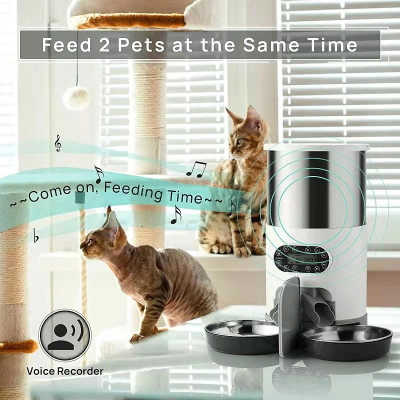 🐾 Smart Cat Feeder with APP Control – Automatic Double Meal Dispenser for Cats & Dogs