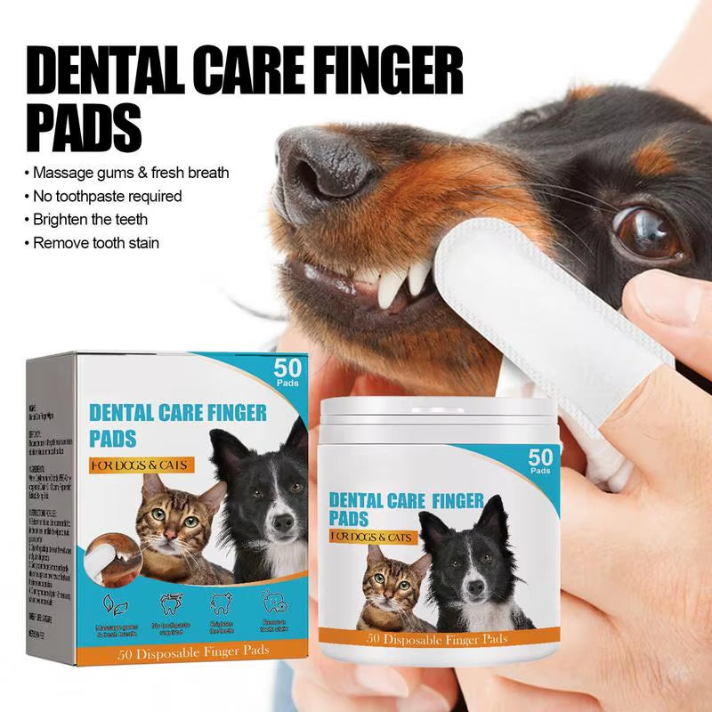 🐾 Pet Teeth Cleaning Finger Wipes – Easy Oral Hygiene for Dogs & Cats