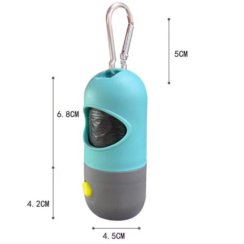 LED Light Dog Poop Bag Dispenser – Portable, Degradable Waste Bags for Easy Cleanup