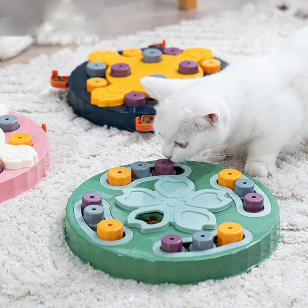🐾 Interactive Cat Puzzle Toy & Slow Feeder – Non-Slip Training Bowl for Cats & Dogs