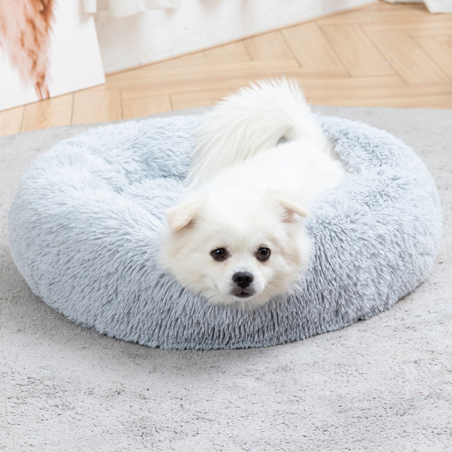 🐾 Luxury Plush Donut Dog Bed – Ultra-Soft, Calming Pet Cushion for Dogs & Cats