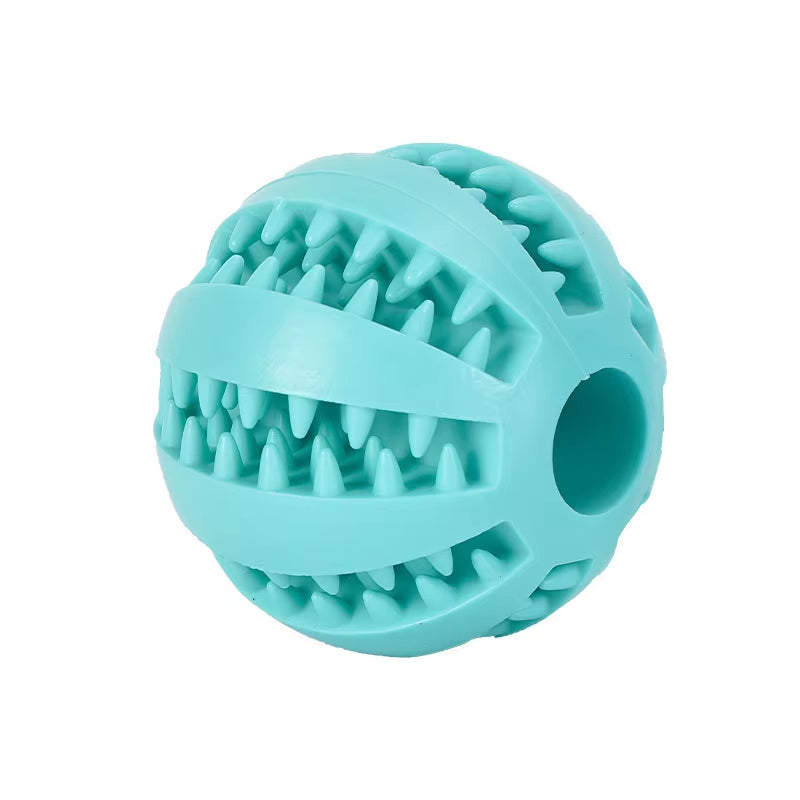 Interactive Rubber Dog Toy Ball – Chew, Treat, & Tooth Cleaning Fun! 🐶🎾