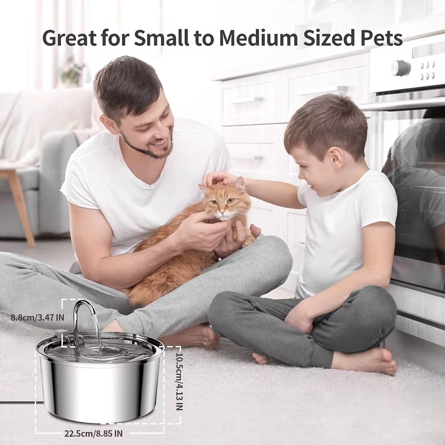 Intelligent Stainless Steel Automatic Cat Water Fountain – 3.2L Ultra-Quiet Hydration System for Cats & Dogs 🐾💦