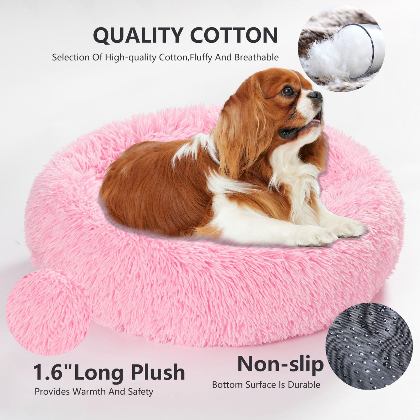 🐾 Luxury Plush Donut Dog Bed – Ultra-Soft, Calming Pet Cushion for Dogs & Cats