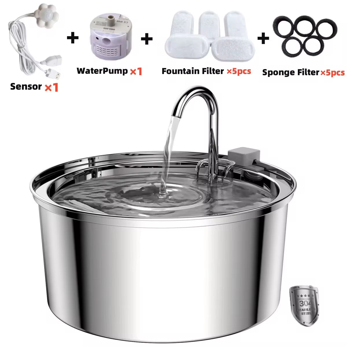 Intelligent Stainless Steel Automatic Cat Water Fountain – 3.2L Ultra-Quiet Hydration System for Cats & Dogs 🐾💦