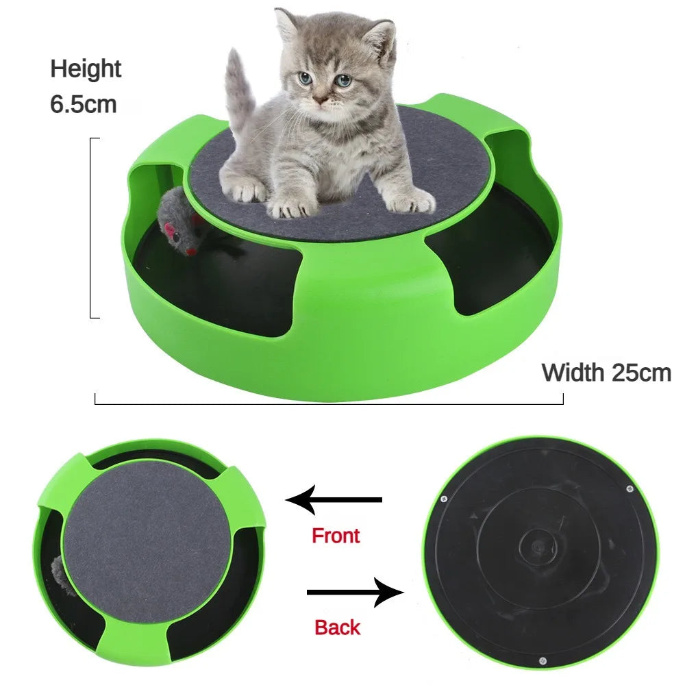 Interactive Cat Toy Turntable Roller Mouse – Fun & Smart Playtime for Happy Cats! 🐾🎾🐭