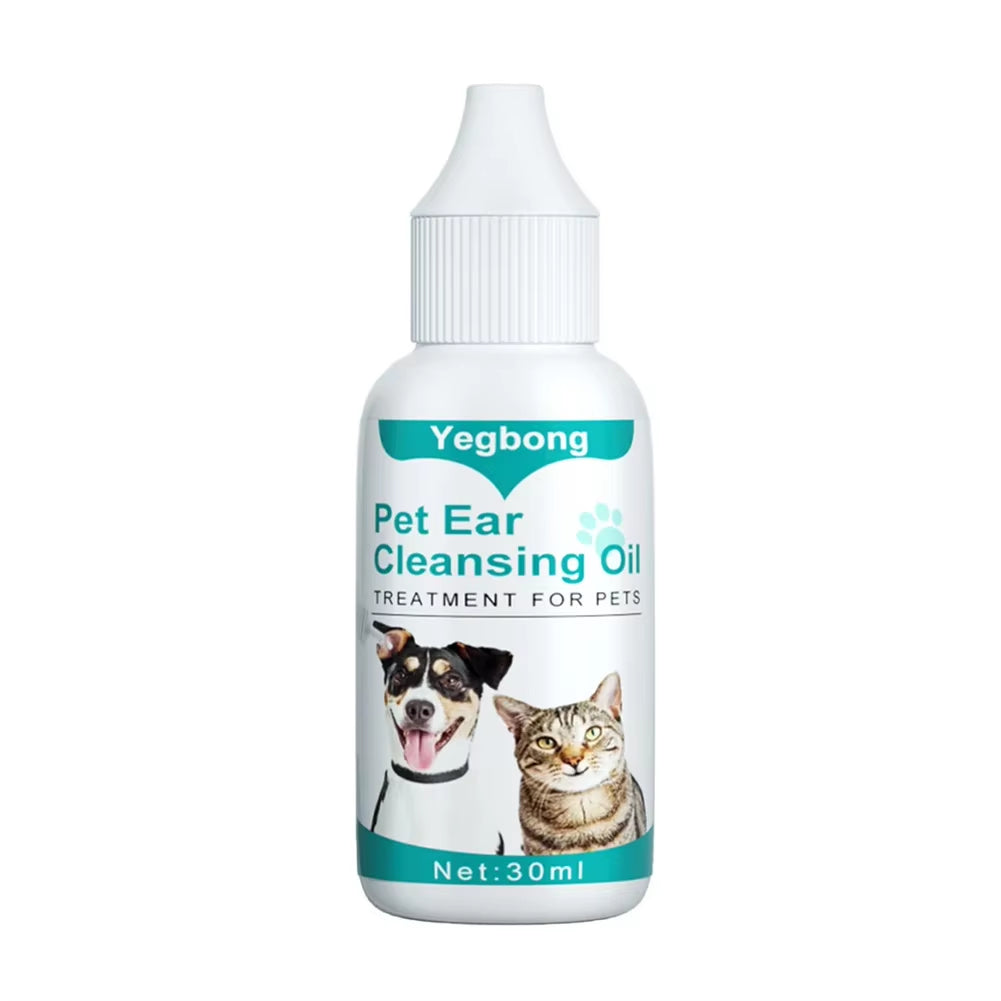 🐾 30ml Dog & Cat Ear Cleaning Oil – Natural Mite & Tick Remover with Deodorizing Formula