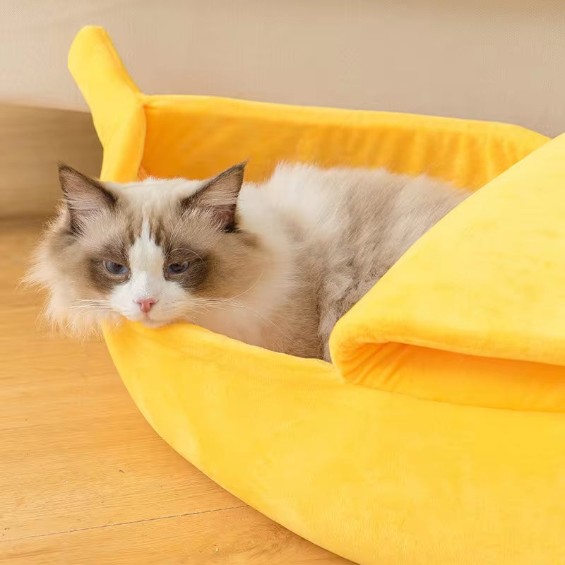 Cozy Banana-Shaped Cat Bed & Kennel – The Perfect Snuggle Spot for Your Pet! 🍌🐾