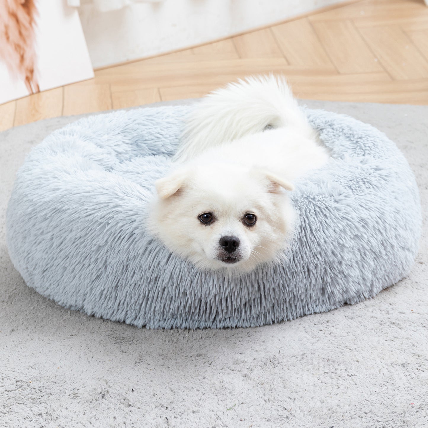 🐾 Luxury Plush Donut Dog Bed – Ultra-Soft, Calming Pet Cushion for Dogs & Cats