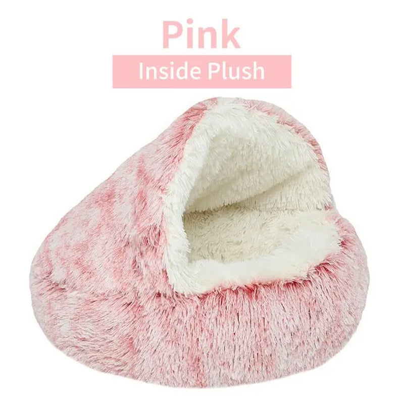 🐾 Luxury Soft Plush Round Pet Bed – 2-in-1 Cozy Nest with Removable Cover for Cats & Small Dogs