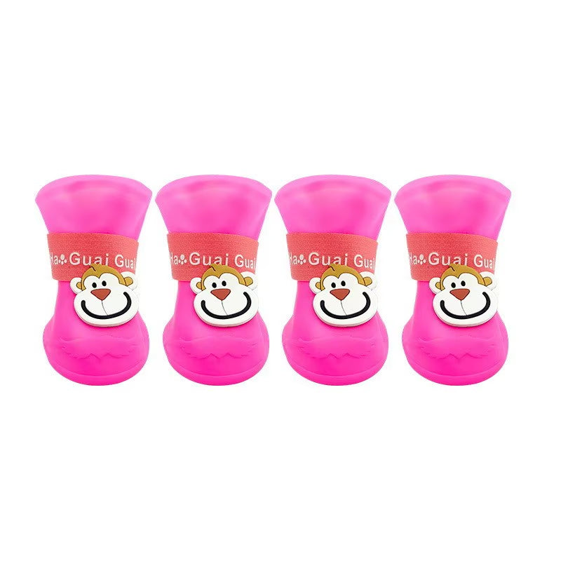 🐾 Cute Cartoon Rain Boots for Pets – Waterproof Paw Protection for Dogs & Cats