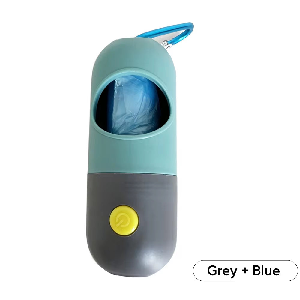LED Light Dog Poop Bag Dispenser – Portable, Degradable Waste Bags for Easy Cleanup