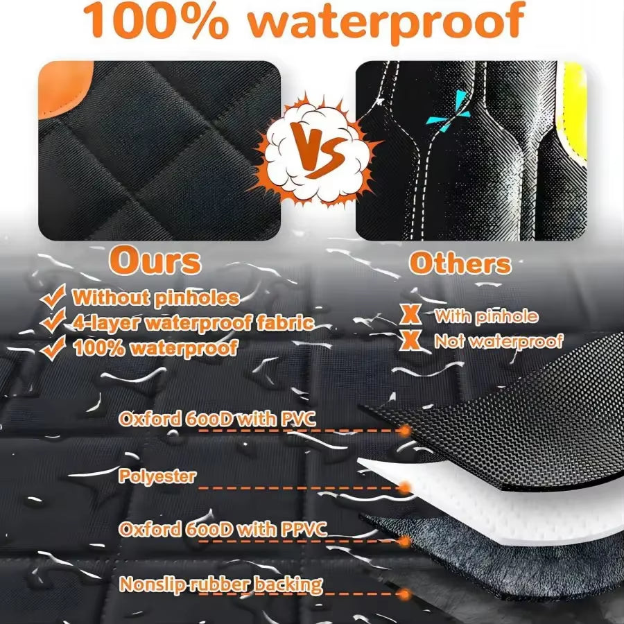 Waterproof Dog Car Seat Cover – Hammock-Style Back Seat Protector with Mesh Window & Side Zippers 🚗🐶