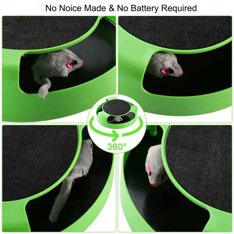 Interactive Cat Toy Turntable Roller Mouse – Fun & Smart Playtime for Happy Cats! 🐾🎾🐭