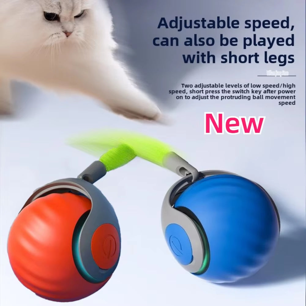 🐾 Smart Electric Cat Toy Ball – Interactive Feather Teaser with Automatic Rolling & Intelligent Motion
