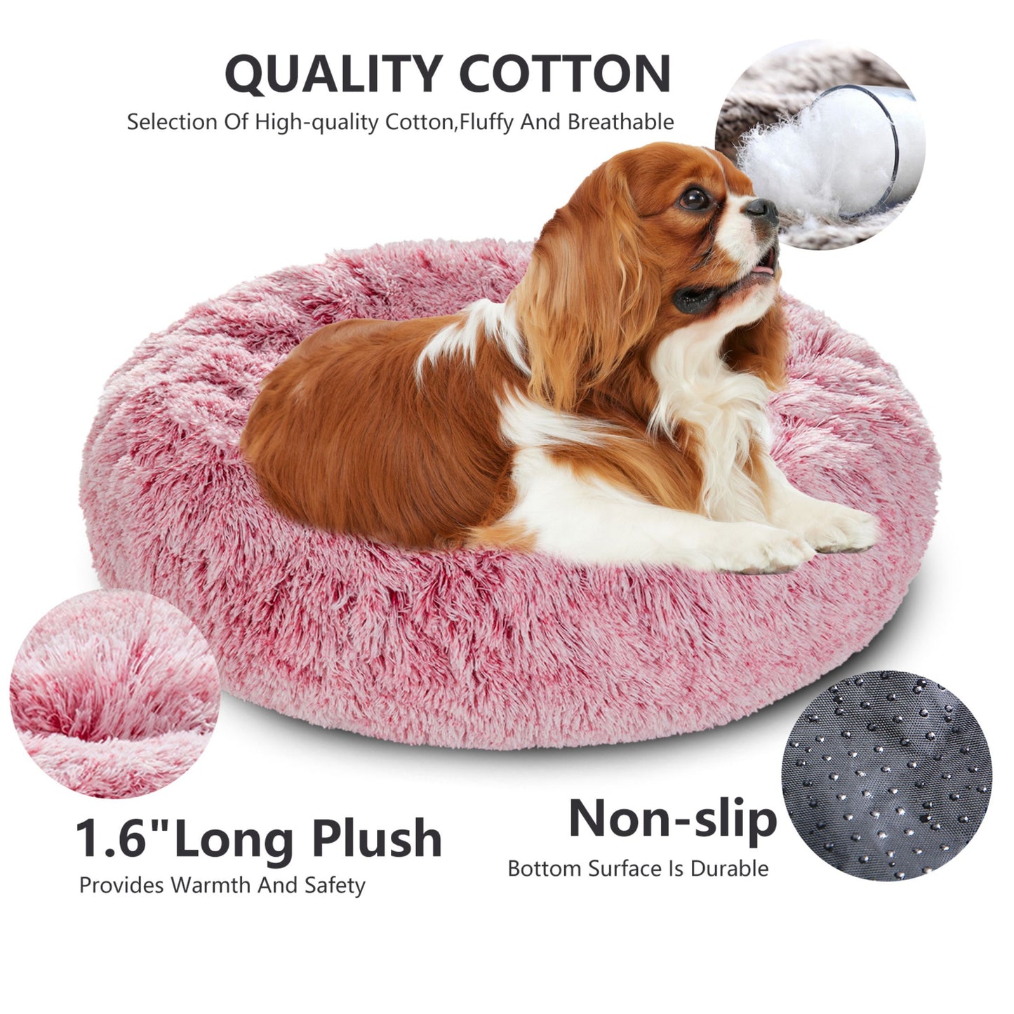 🐾 Luxury Plush Donut Dog Bed – Ultra-Soft, Calming Pet Cushion for Dogs & Cats