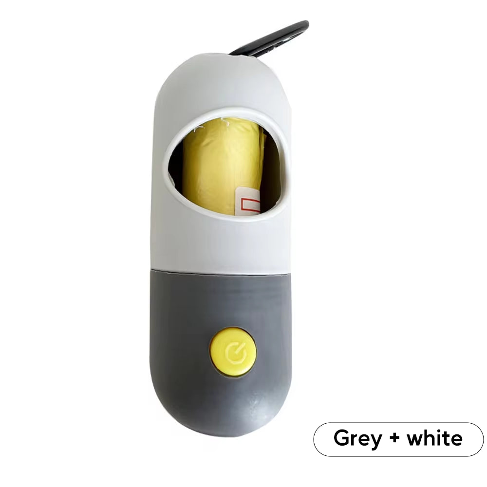 LED Light Dog Poop Bag Dispenser – Portable, Degradable Waste Bags for Easy Cleanup