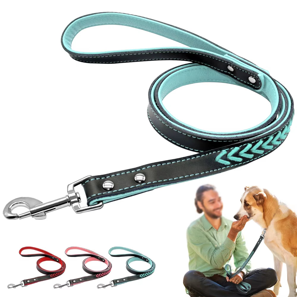 🐾 Personalized Engraved Leather Dog Collar – Custom Nameplate ID Tag for Small & Medium Pets
