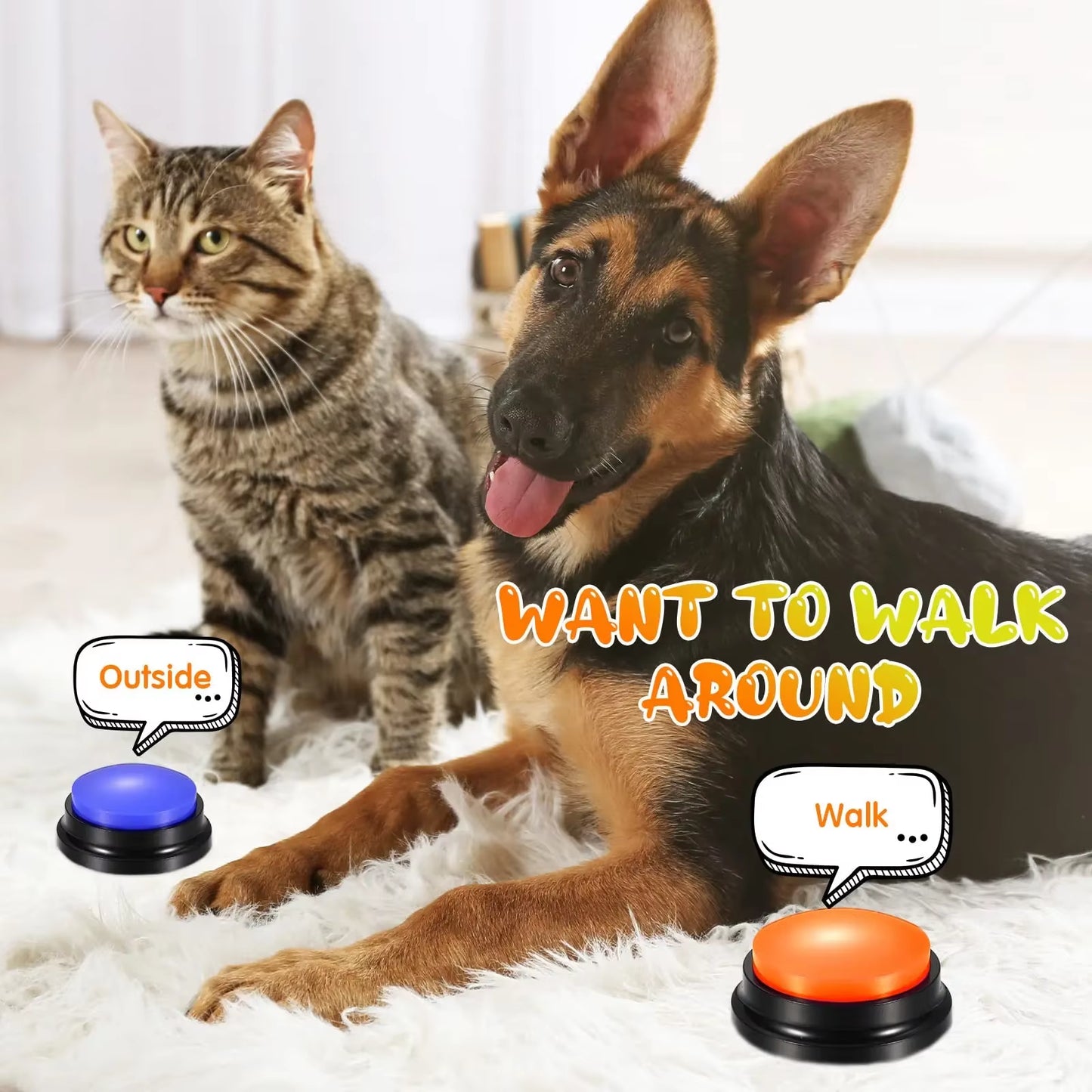 🐾 Funny Recordable Dog Talking Buttons – Interactive Communication Training Toy for Pet