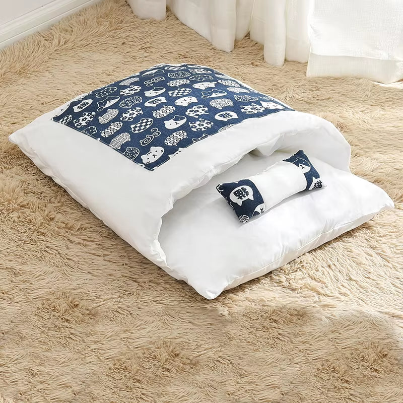 🐾 Removable Winter Warm Pet Bed – 2-in-1 Sleeping Bag, Sofa Mat & Kennel Cushion for Dogs & Cats