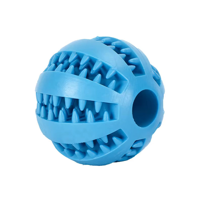 Interactive Rubber Dog Toy Ball – Chew, Treat, & Tooth Cleaning Fun! 🐶🎾