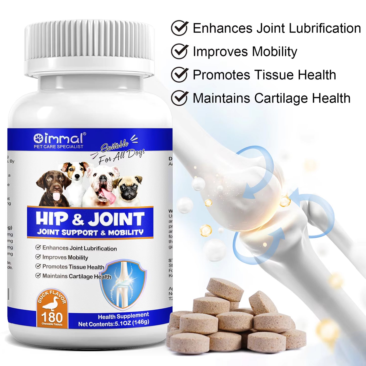 🐾 Hip & Joint Supplement for Dogs – Advanced Mobility & Flexibility Support