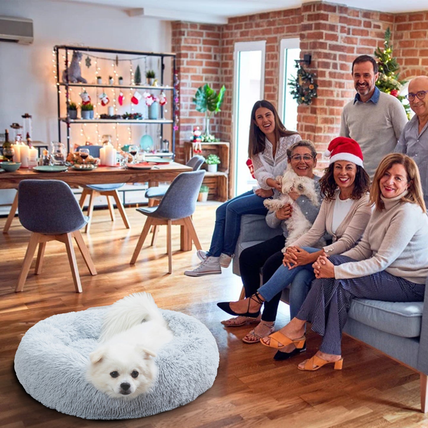 🐾 Luxury Plush Donut Dog Bed – Ultra-Soft, Calming Pet Cushion for Dogs & Cats