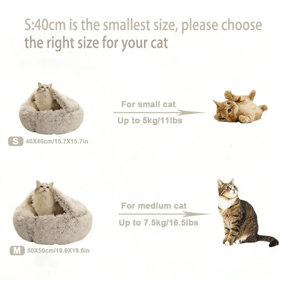 🐾 Luxury Soft Plush Round Pet Bed – 2-in-1 Cozy Nest with Removable Cover for Cats & Small Dogs