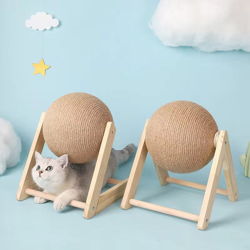 Sisal Rope Cat Scratching Ball Toy Set – Protects Furniture & Keeps Cats Entertained! 🐱🧶✨
