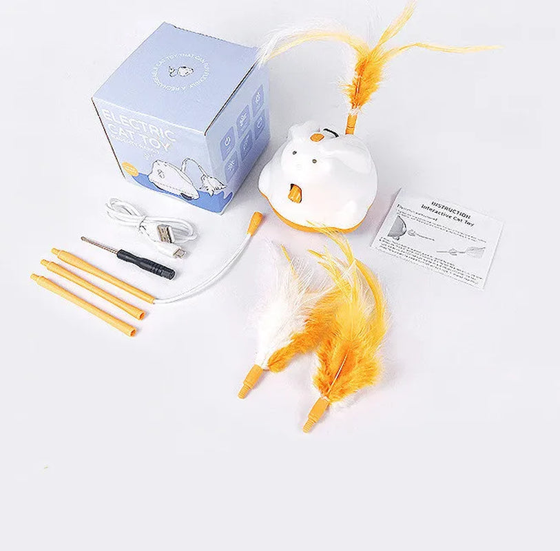 🐾 Interactive Smart Robotic Cat Toy – Automatic Feather Teaser & Self-Playing Sensor Toy