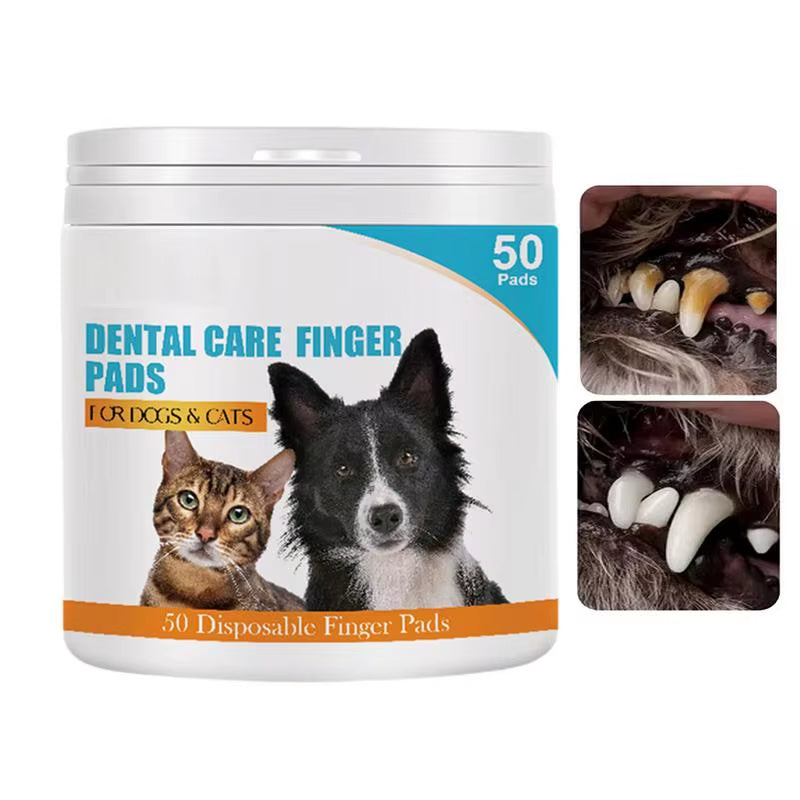 🐾 Pet Teeth Cleaning Finger Wipes – Easy Oral Hygiene for Dogs & Cats