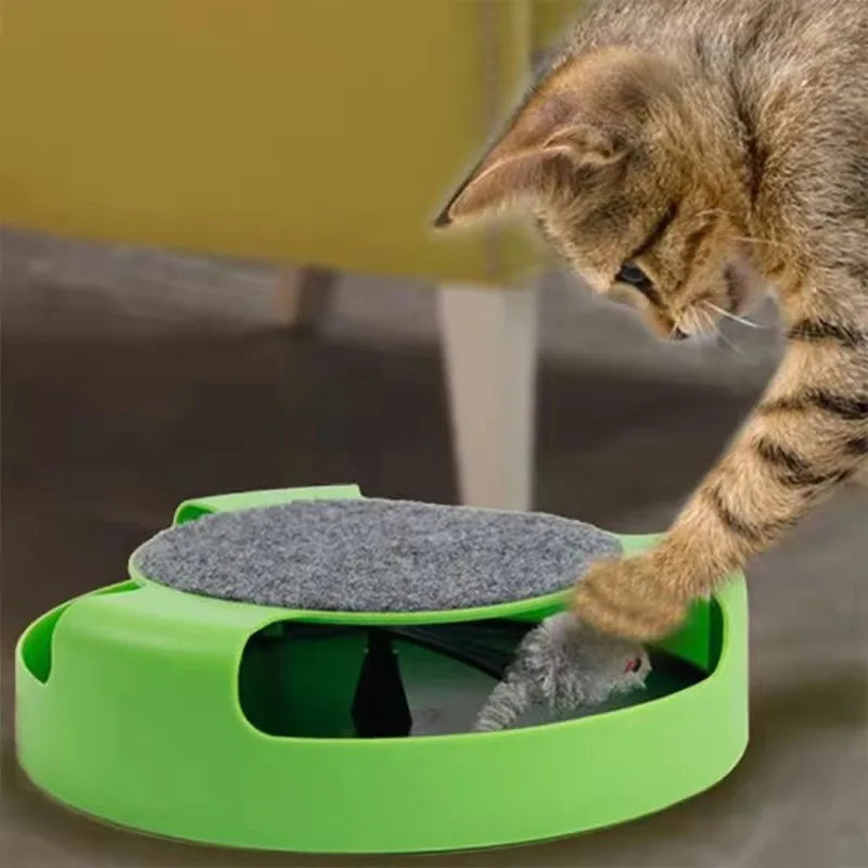 Interactive Cat Toy Turntable Roller Mouse – Fun & Smart Playtime for Happy Cats! 🐾🎾🐭