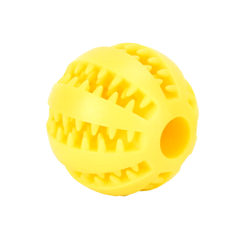 Interactive Rubber Dog Toy Ball – Chew, Treat, & Tooth Cleaning Fun! 🐶🎾