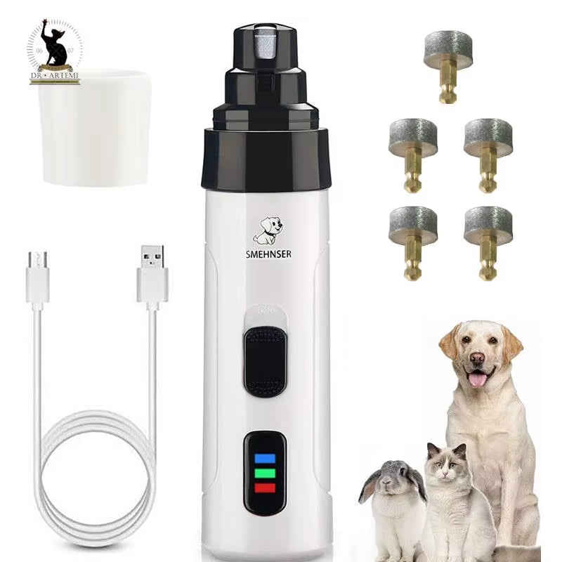 🐾 Rechargeable Dog Nail Grinder – Quiet, Safe & Professional Pet Nail Trimmer