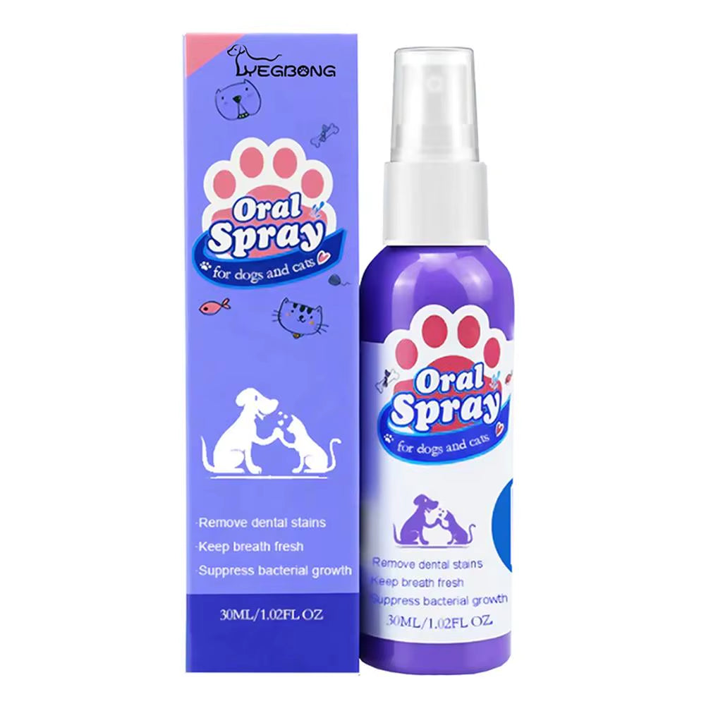 🐾 Pet Oral Spray – 30ml Bad Breath & Plaque Remover for Dogs & Cats