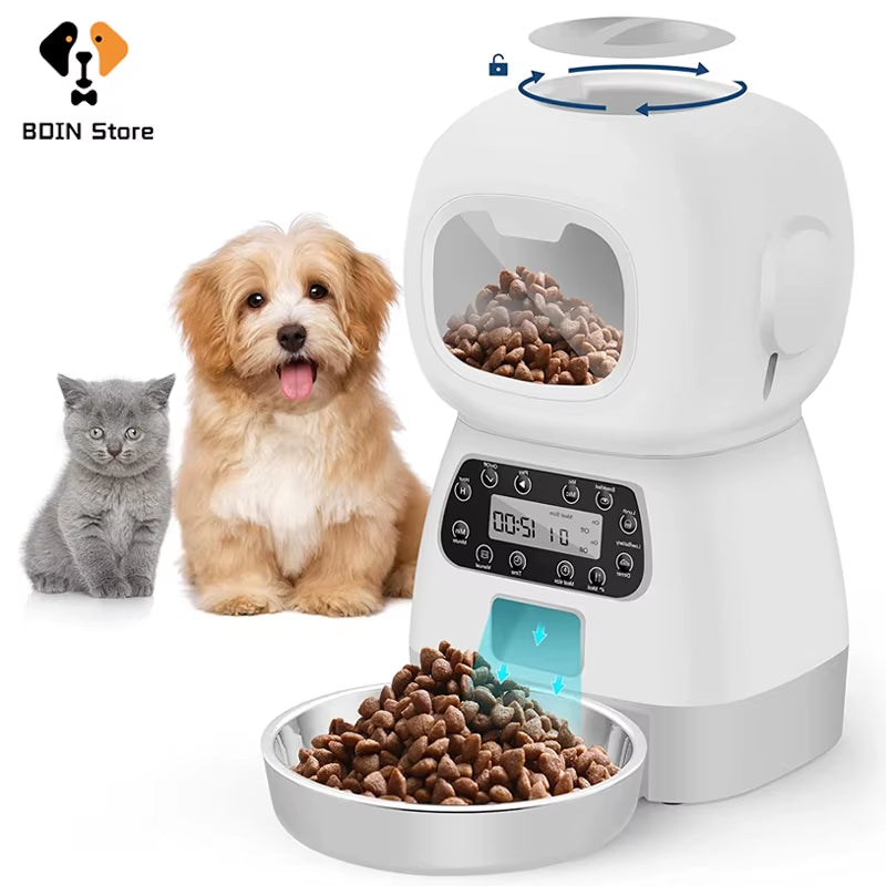 🐾 3.5L Programmable Automatic Pet Feeder – Smart Meal Scheduling & Portion Control for Cats & Dogs